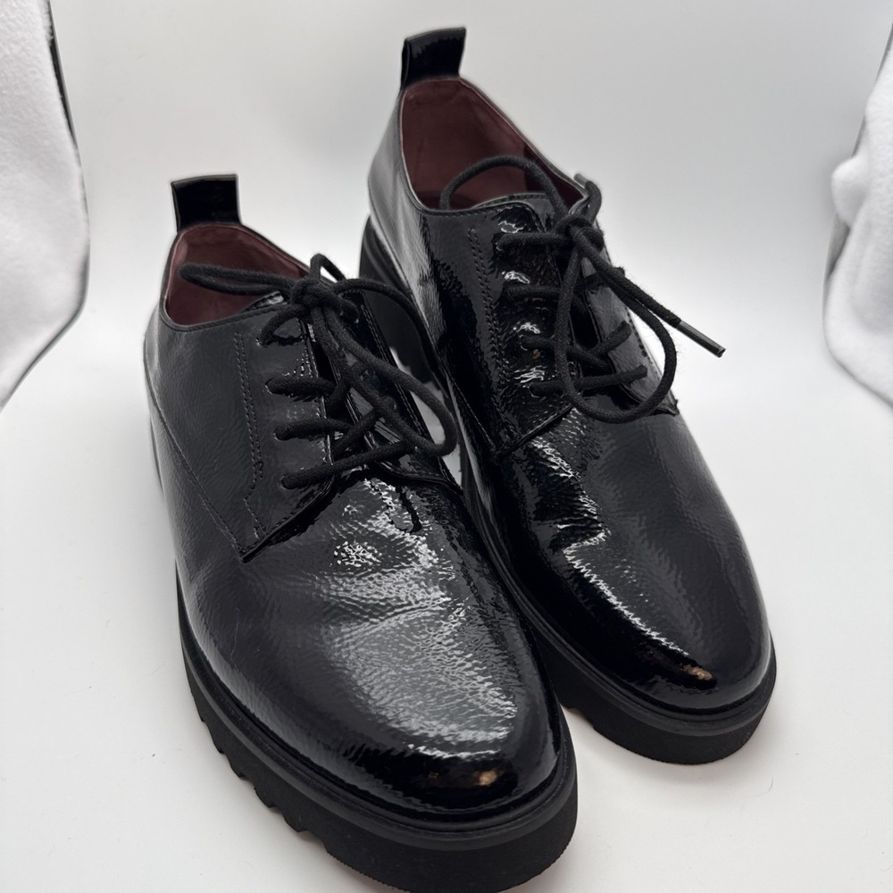 Franco Sarto Carey 2 Dress Shoes Women's Black Leather Lace-Up Oxford - 8M